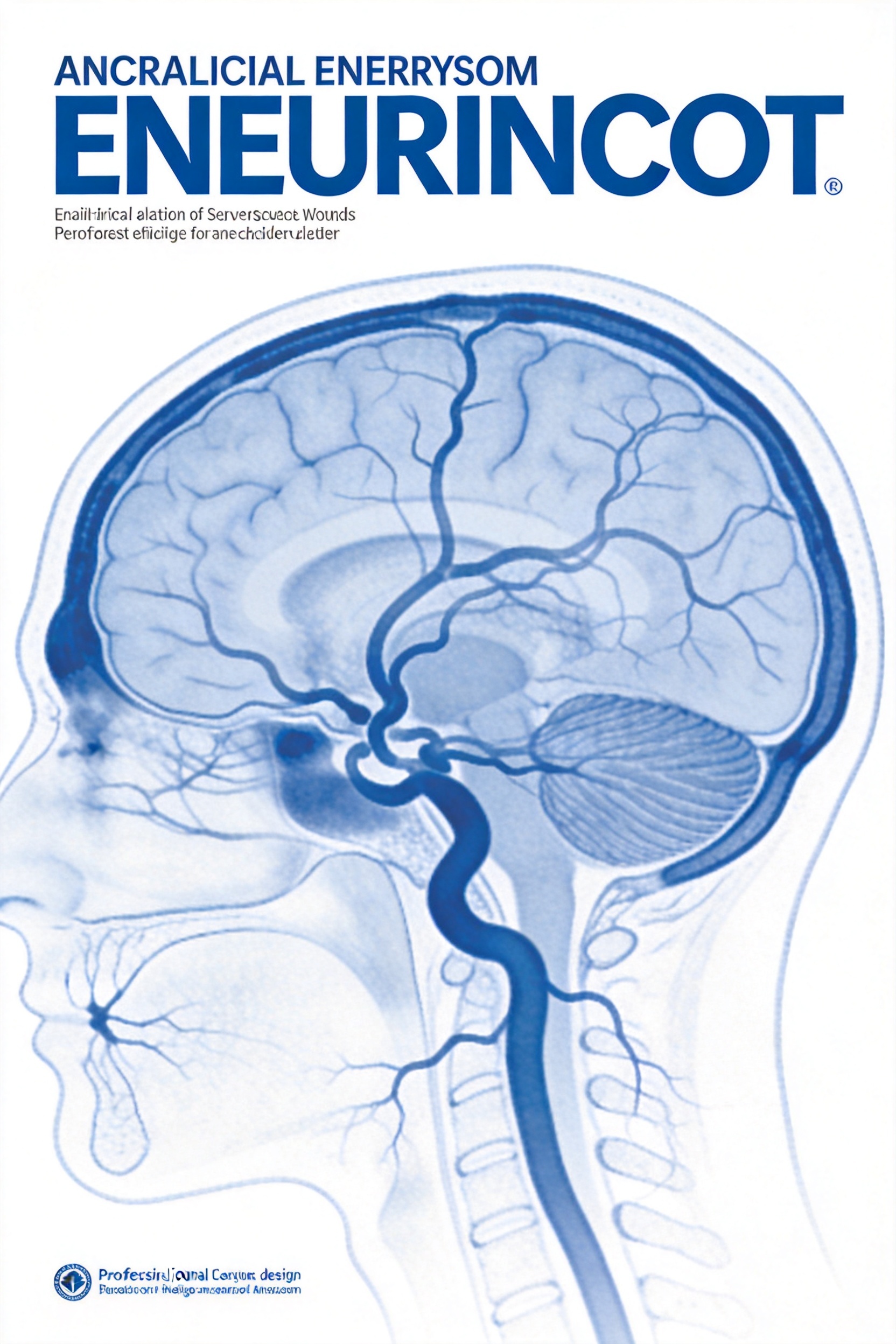 颅内动脉瘤 AI 检测医学影像数据集 RSNA-ICA 封面概念图（蓝色临床科技风格）